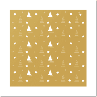 Christmas gold white minimal tree elegant Posters and Art